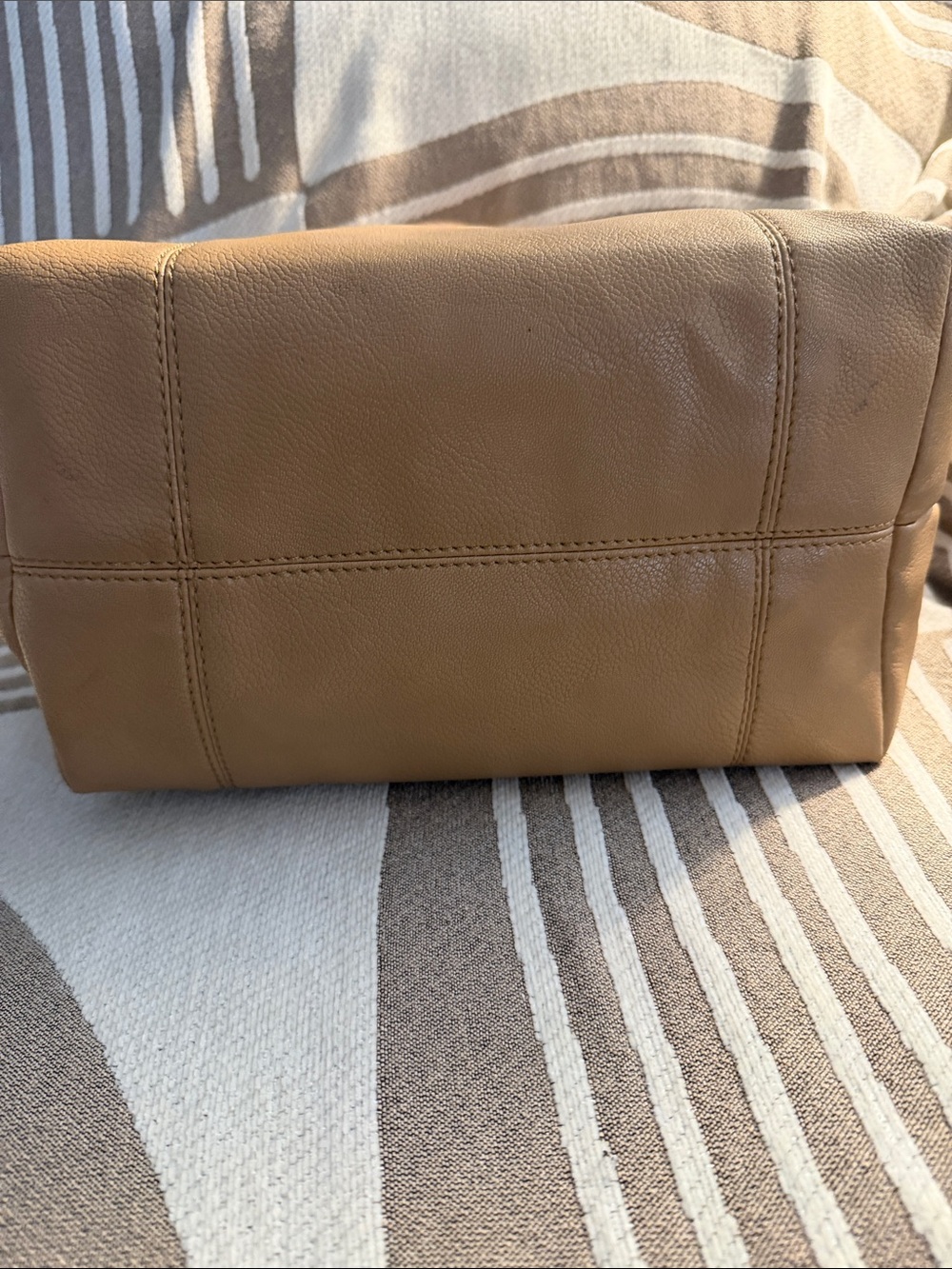 Longchamp Tan Leather Tote with Top Handles - Picture 3 of 8